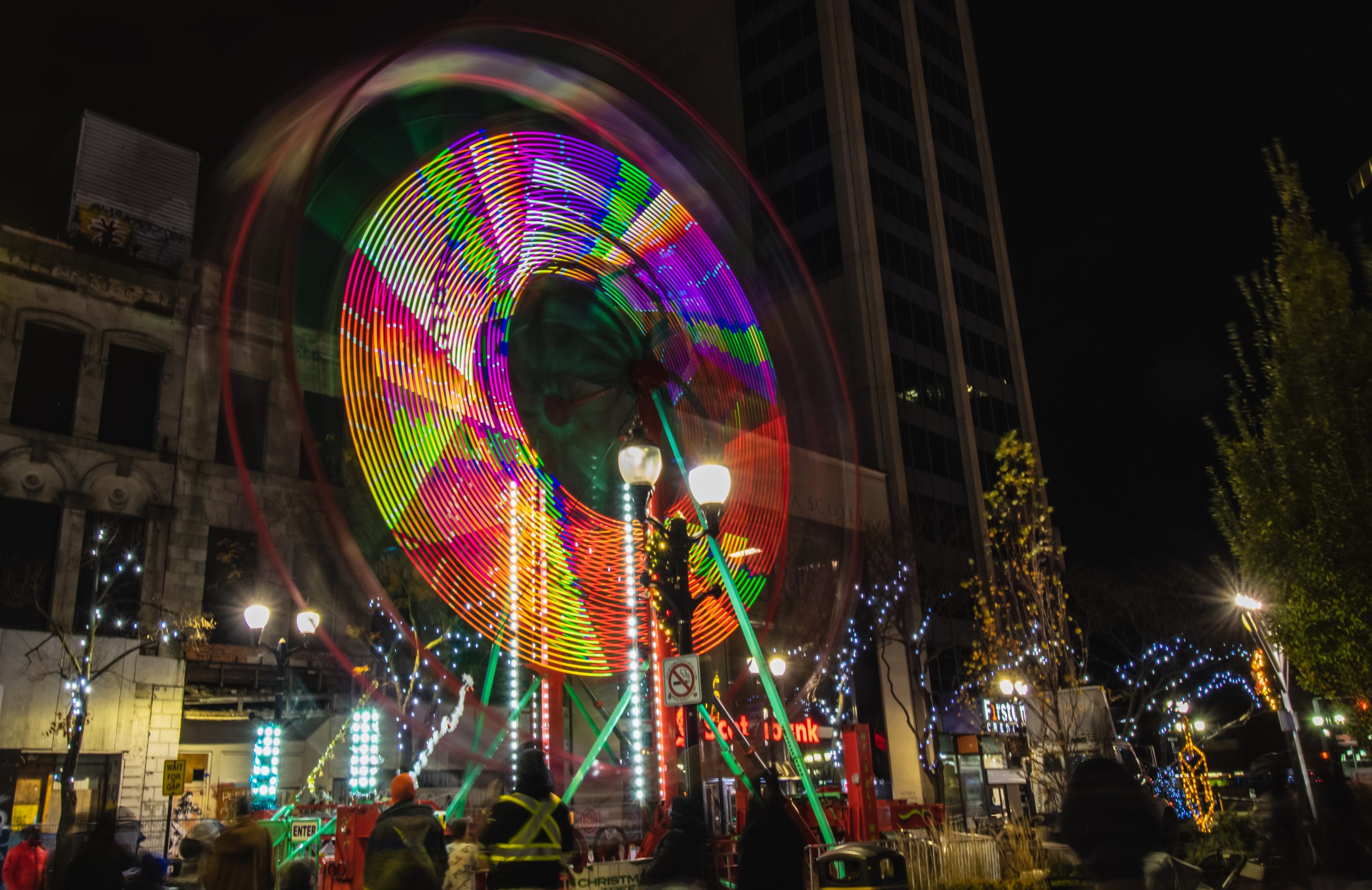 Christmas Tree Of Hope And Ferris Wheel In Gore Park 2021
